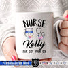 Mugs White / 11oz Personalized Mug - Floral Name - Nurse x Police