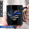 Mugs Black / 11oz Personalized Mug - Galaxy Flag Heart