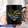 Mugs Black / 11oz Personalized Mug - Galaxy Flag Heart - Dispatcher - Coffee Mug
