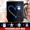 Mugs Black / 11oz Personalized Mug - Heart 3-4 Nurse - Police Badge