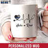 Mugs White / 11oz Personalized Mug - Heart Stethoscope - Heartbeat - Thin Blue Line