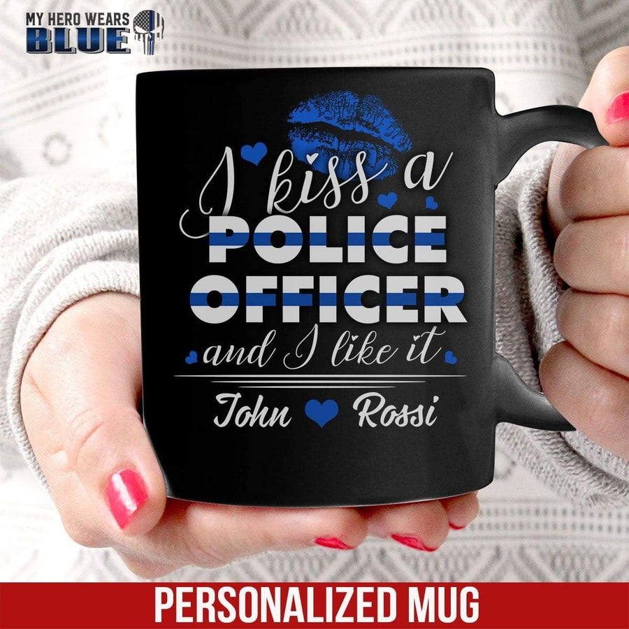 Mugs Black / 11oz Personalized Mug - I Kiss A Police Officer