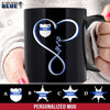 Mugs Black / 11oz Personalized Mug - Infinity Love - Police Badge