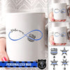 Mugs White / 11oz Personalized Mug - Infinity Police Mom - Thin Blue Line Flag Badge - Coffee Mug