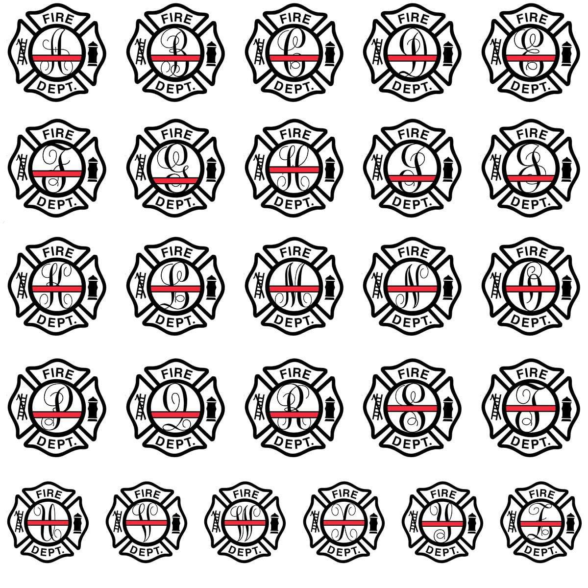 Mugs White / 11oz Personalized Mug - Letter Inside Firefighter Emblem