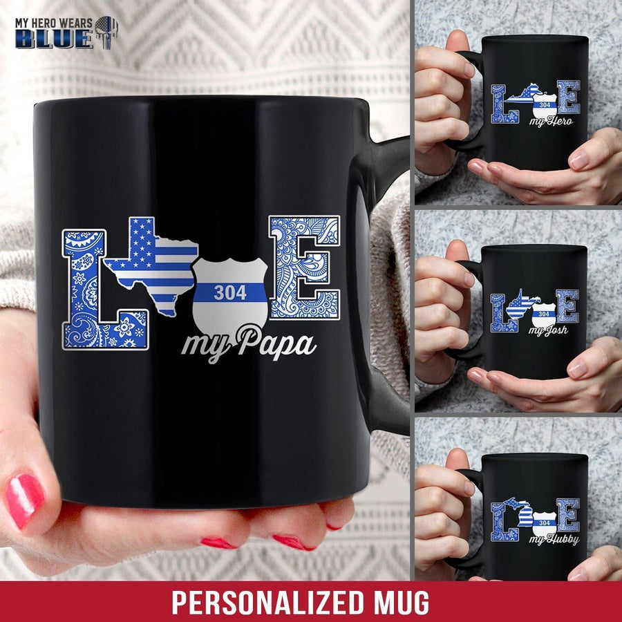 Mugs Black / 11oz Personalized Mug - Love State