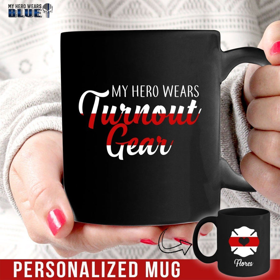 Mugs Black / 11oz Personalized Mug - My Hero Wears Turnout Gear