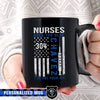 Mugs Black / 11oz Personalized Mug - Nurse - Back The Blue - Nurse Flag