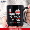Mugs Black / 11oz Personalized Mug - Stacked Love - Teacher and Firefighter