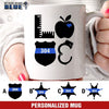 Mugs White / 11oz Personalized Mug - Stacked Love - Teacher x Police