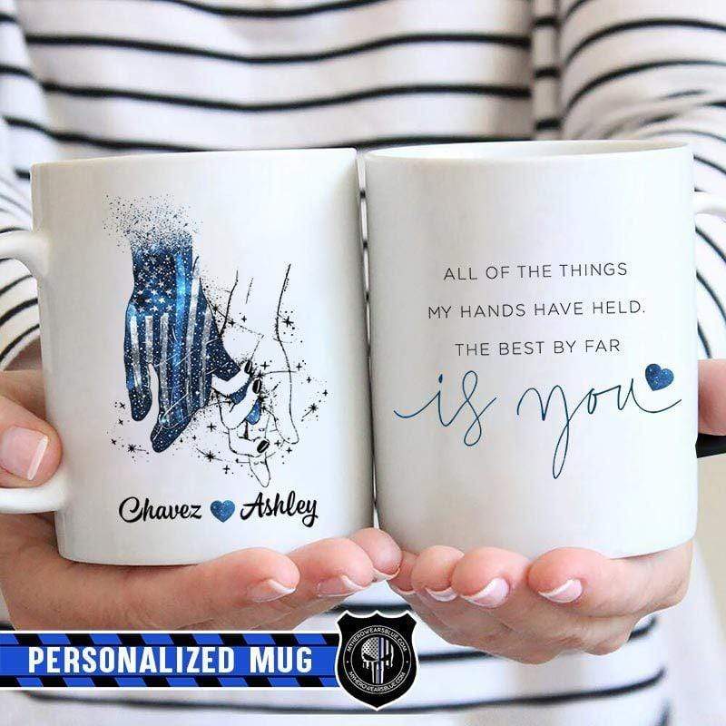 Always By Your Side Personalized Thin Blue Line Coffee Mug