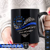 Mugs Black / 11oz Personalized Mug - TBL - Leopard Patterned Flag Heart
