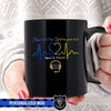 Mugs Black / 11oz Personalized Mug - TBL - Police x Dispatcher Half Heartbeat
