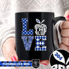 Mugs Black / 11oz Personalized Mug - TBL - Teacher Stacked Love Slogan Pattern