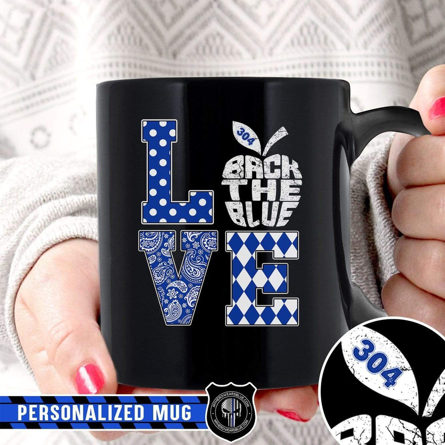 Mugs Black / 11oz Personalized Mug - TBL - Teacher Stacked Love Slogan Pattern