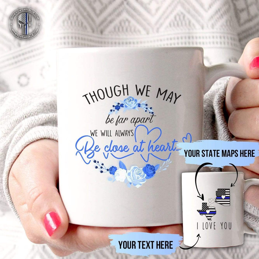 Mugs White / 11oz Personalized Mug - TBL - Though We May Be Far Apart