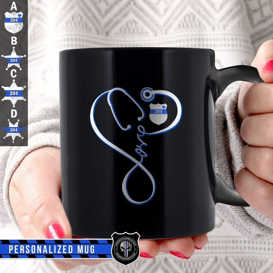 Mugs Black / 11oz Personalized Mug - TBL x Nurse - Infinity Love Stethoscope