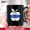 Mugs Black / 11oz Personalized Mug - Thin Blue Line Apple