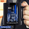 Mugs Black / 11oz Personalized Mug - Thin Blue Line Flag - K9 Police Officer Suit