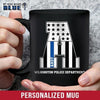 Mugs Black / 11oz Personalized Mug - Thin Blue Line Flag Letter