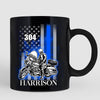 Mugs Personalized Mug - Thin Blue Line Flag - Motorcycle Officer - CTM