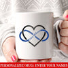 Mugs White / 11oz Personalized Mug - Thin Blue Line - Infinity Heart
