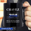 Mugs Black / 11oz Personalized Mug - Thin Blue Line - Name - Badge Number - Department