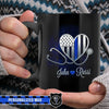 Mugs Black / 11oz Personalized Mug - Thin Blue Line - Nurse Heart Stethoscope - Coffee Mugs