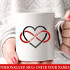 Mugs White / 11oz Personalized Mug - Thin Red Line - Infinity Heart