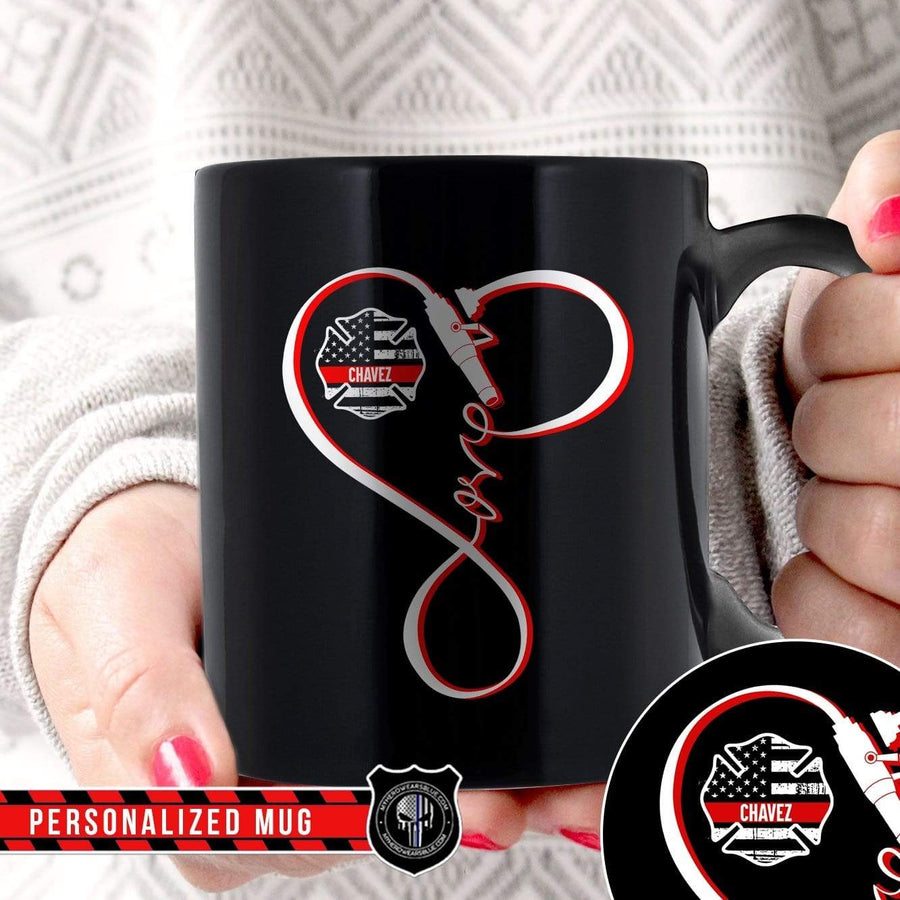 Mugs Black / 11oz Personalized Mug - TRL - Infinity Love Fire Hose