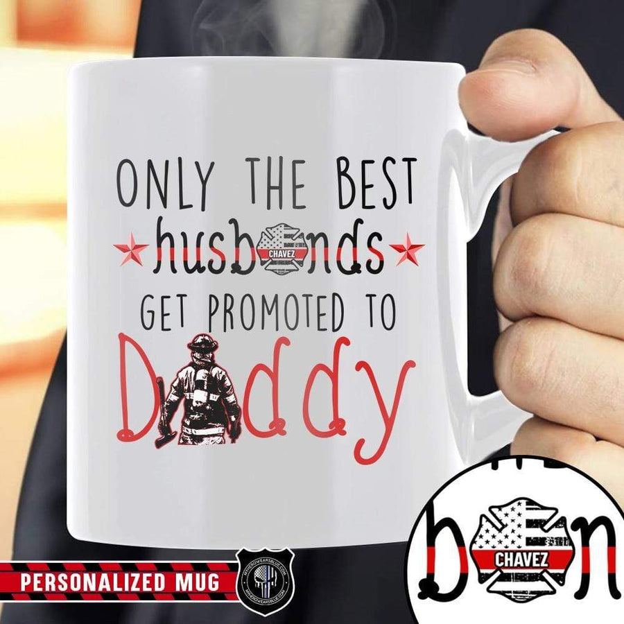 Mugs White / 11oz Personalized Mug - TRL - Pregnancy Reveal Promoted To Dad