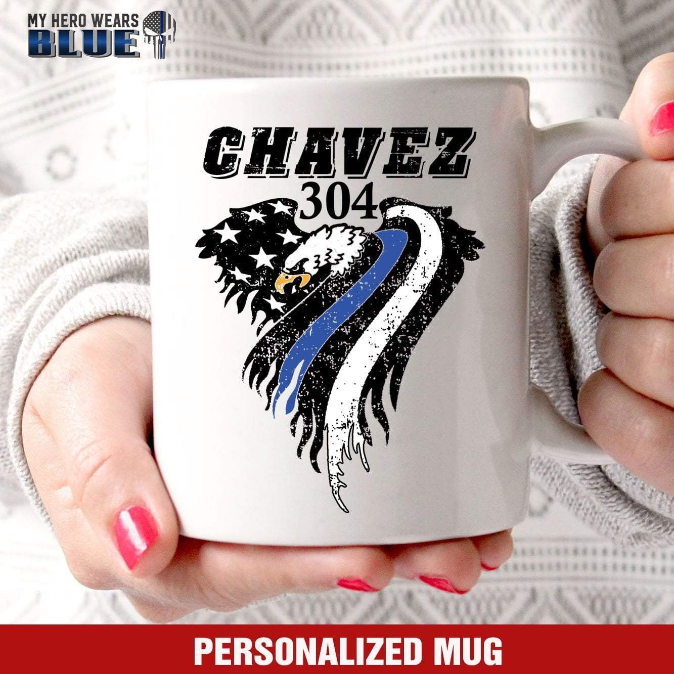 Mugs White / 11oz Pesonalized Mug - Eagle Flag
