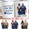 Police Dad Forever Your Little Girl Personalized Thin Blue Line Coffee Mug And Daughter