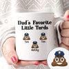 Police Dad‘s Favorite Little Turds Personalized Thin Blue Line Coffee Mug