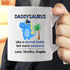Police Daddysaurus Personalized Thin Blue Line Coffee Mug