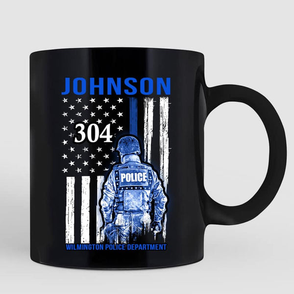 Police Officer's Personalized Travel Coffee Mug with Handle