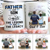 Legend And The Legacy - Father & Son Personalized Thin Blue Line Coffee Mug