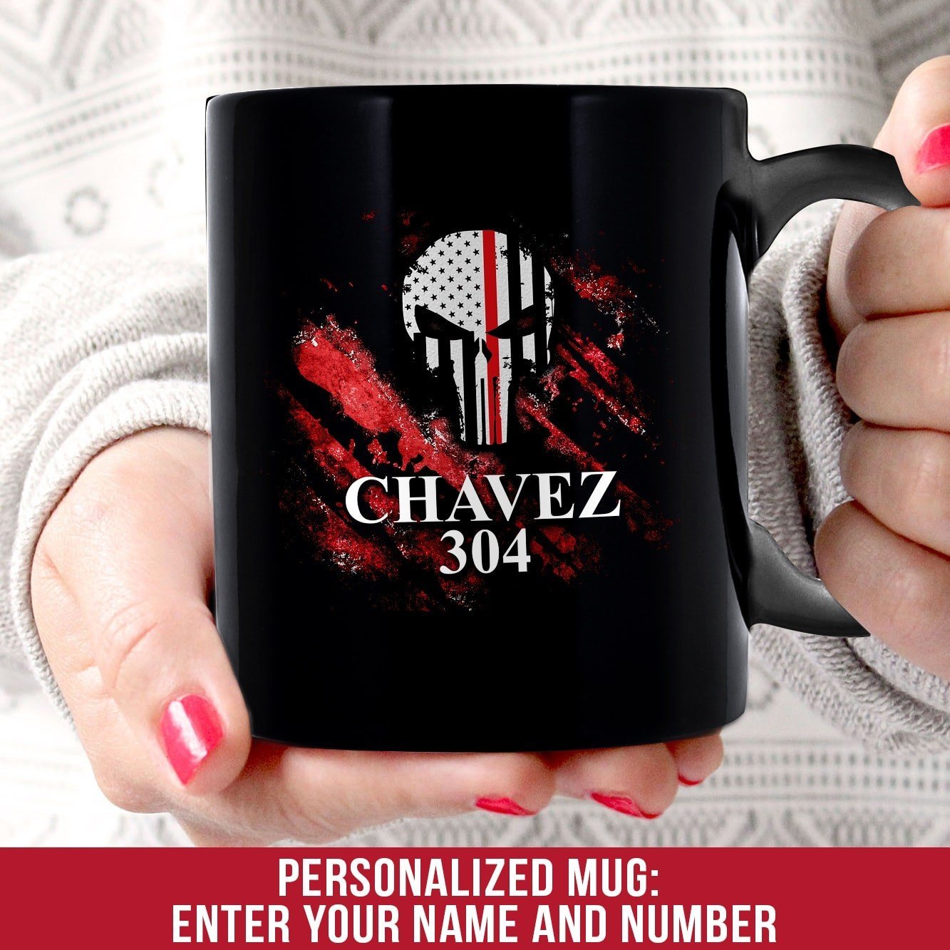 Mugs Black / 11oz Skull Firefighter Mug