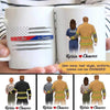 Firefighter And Female Police Officer Couple Personalized Thin Blue Red Line Coffee Mug