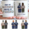 First My Mother Forerver My Friend Police Daughter Personalized Thin Blue Line Coffee Mug