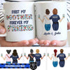 First My Mother Forever My Friend Adult Daughter Personalized Thin Blue Line Coffee Mug