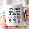 Grandpa We Love You Personalized Thin Blue Line Coffee Mug