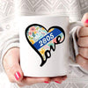 Heart Love Flower Personalized Thin Blue Line Coffee Mug