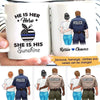 Police And Teacher Couple Personalized Thin Blue Line Coffee Mug