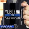 The Legend Has Retired Personalized Thin Blue Line Coffee Mug