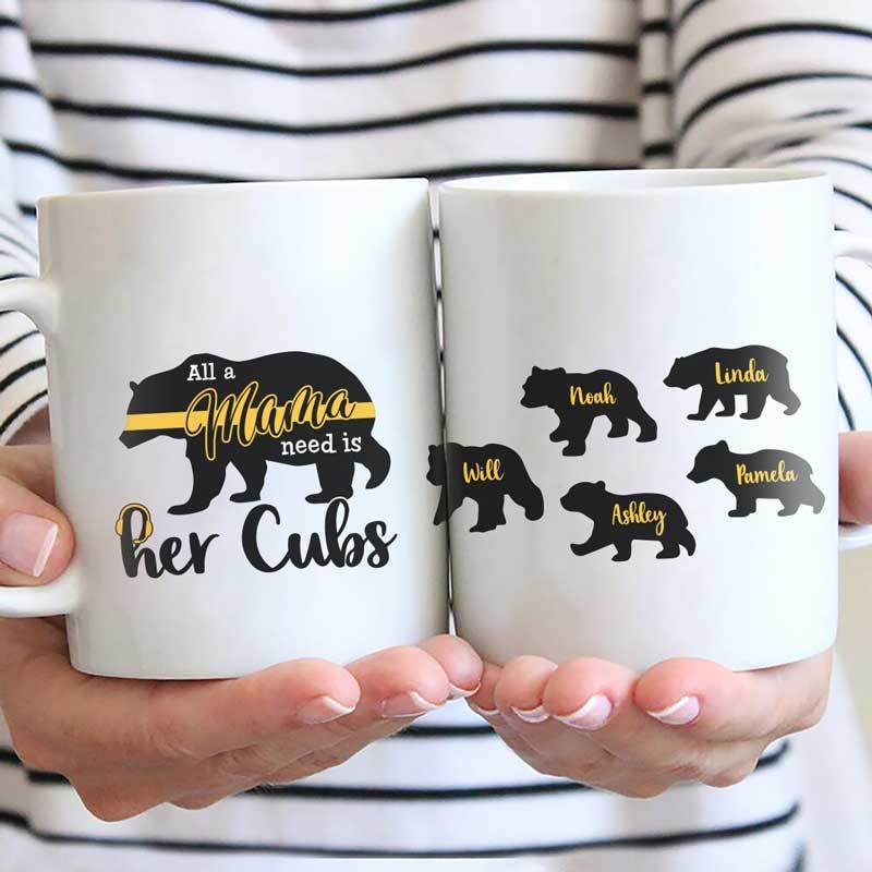 Mama Bear Flower Personalized Dispatcher Coffee Mug