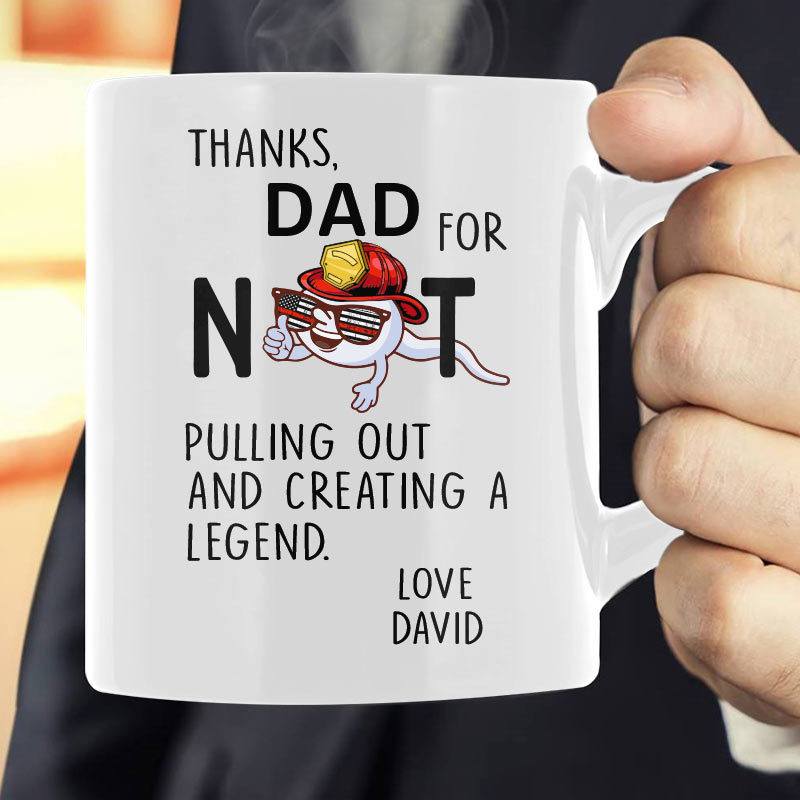 Thank You Dad Firefighter Personalized Thin Red Line Coffee Mug