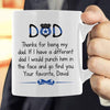 Thanks For Being My Dad Personalized  Police Dad Coffee Mug