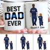 The Best Dad Ever Personalized Thin Blue Line Coffee Mug
