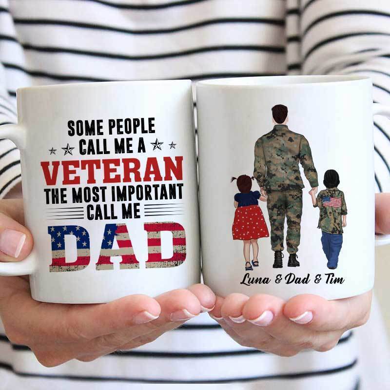 The Most Important Calls Me Dad Veteran Personalized Veteran Coffee Mug- Military Gift